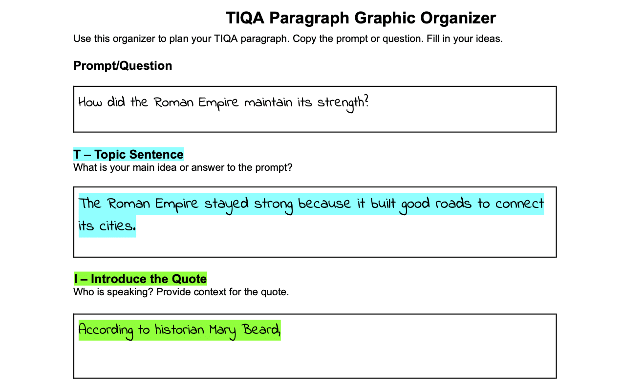 Student Exemplar 4 TIQA.docx TIQA Sample Graphic Organizer