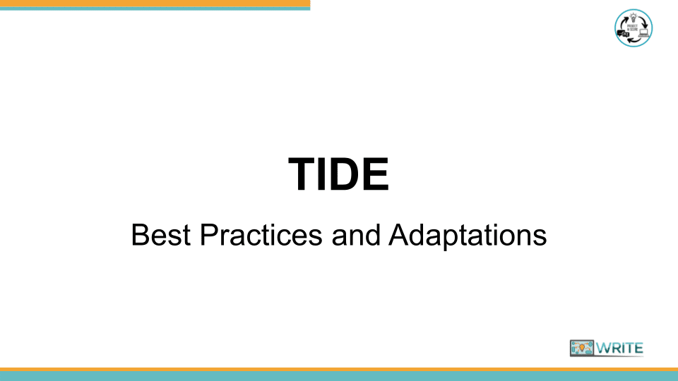 TIDE_TeacherPresentation2_Logos TIDE Best practice presentation