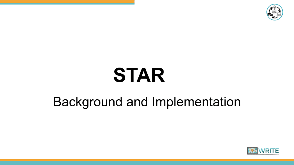 __Video STAR WRITE AI SCORE Teacher Facing Slide Design 1 STAR Background and Implementation Cover